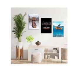 Mindset Is Everything - Motivational Office Wall Art Inspirational Mindset For Home Gym & Decor Set Of 3 - thumbnail 3