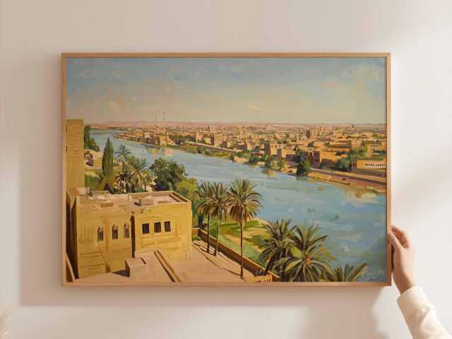 Baghdad Poster Iraq Travel Art Print, Middle East Decor - image 1