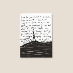 Look To The Lighthouse Of Lord/Thomas S Monson Bible Verse Wall Art Christian Recycled Card Kraft Or White - thumbnail 1