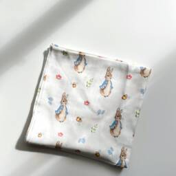 Organic Peter Rabbit Muslin Swaddle Easter Bunny Design, Soft Bamboo-Cotton Blend, Ideal Baby Gift - thumbnail 4