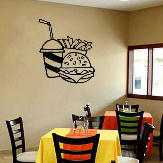 Burger Wall Decal Removable Vinyl Restaurant Decor 1209 - image 1