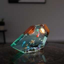 Mermaid & Sea Turtle Resin Lamp Ocean Led Night Light - thumbnail 4