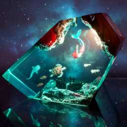 Mermaid & Sea Turtle Resin Lamp Ocean Led Night Light - thumbnail 3