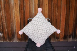 Cushion - 45cm Sq Decorative Throw Pillow // White Pink Flower