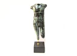 Bronze Sculpture Of Greek Male Torso Verdigris Patina - thumbnail 1