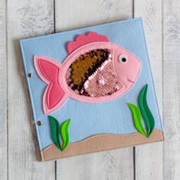 Montessori Quiet Book Page Felt Fish Activity Toy For Baby - thumbnail 3