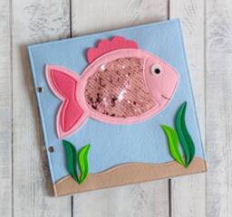 Montessori Quiet Book Page Felt Fish Activity Toy For Baby