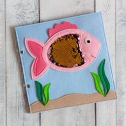 Montessori Quiet Book Page Felt Fish Activity Toy For Baby - thumbnail 2