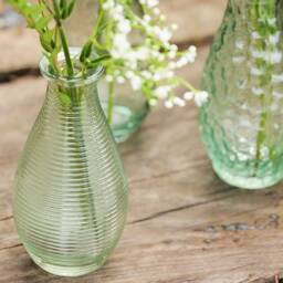 Botanical Glass Bud Vases Patterned Flower Bottles, Set Of 3 - thumbnail 2
