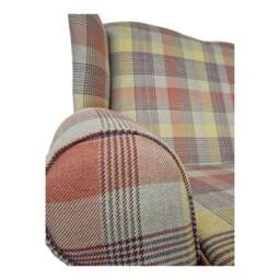 Wingback Queen Anne Sofa Katrine Spice Tartan, Burnt Orange Cushions - thumbnail 4