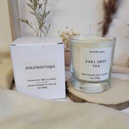 Earl Grey Tea Candle Vegan Soy Wax Cruelty Free Birthday Gift Christmas 8Oz Scented - thumbnail 2