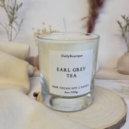 Earl Grey Tea Candle Vegan Soy Wax Cruelty Free Birthday Gift Christmas 8Oz Scented - thumbnail 3