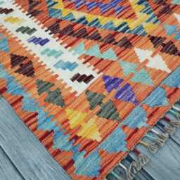 Classic Rug, Handmade Artisan Afghan Turkish Scandinavian Navajo Bohemian Wool Flatweave Multicolour Kilim Rug 151x96 cm - thumbnail 2