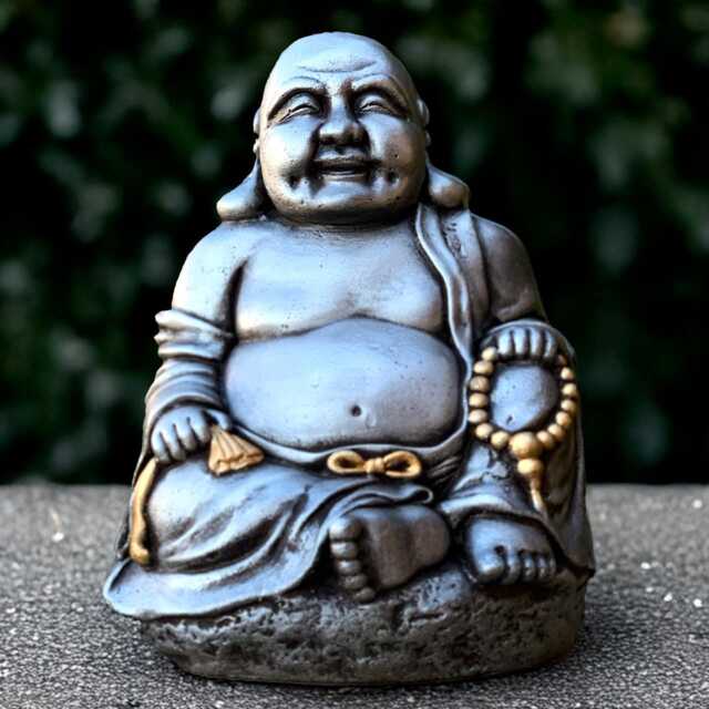 Japanese Buddha Statue Large Sculpture Stone Smiling Figurine Tradition Decoration Zen Garden Ornament Lover Gift - image 1