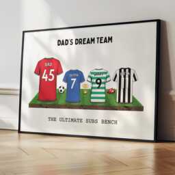 Custom Hammers Dream Team Football Shirt Artwork - Frames Available Gift For West Dad Husband Ham Family Wall United Father's Day Print - thumbnail 2