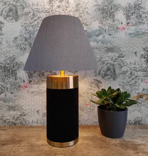 Grey Empire Lampshade in Linen - Choice Of Lining - image 1
