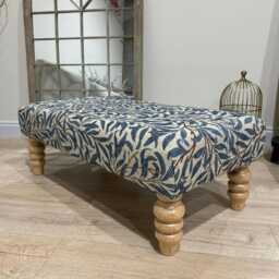 Luxury Will Blue Non Storage Ottoman, Willow Tapestry Foostool, Chesterfield Footrest in Plush Velvet - thumbnail 4