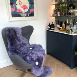 Lilac Sheepskin Rug , Genuine Sheepskin, Long Lilac Rug, Xl Fluffy Purple Interior Accessories - thumbnail 2