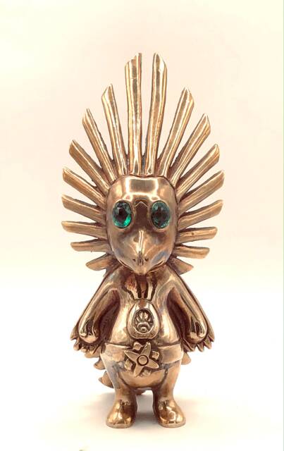 "Anime Brass Sculpture, Gold, Altarpiece Deity, ""Ketzal" - image 1