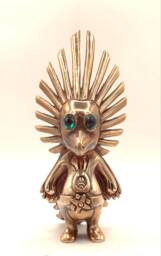 "Anime Brass Sculpture, Gold, Altarpiece Deity, ""Ketzal" - thumbnail 1