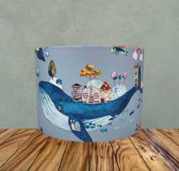 Whale Lampshade For Ceiling & Table Lamps, Kids Ocean Nautical Drum Light Shade