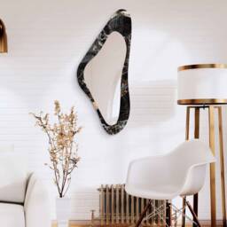 Asymmetrical Mirror, Irregular Mirror Wall Decor On Tempered Glass, Entryway Hallway For Bathroom, Luxury Home