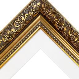 Dahlia Gold Ornate Photo, Picture Frame With White Mount - thumbnail 2