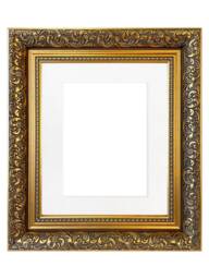 Dahlia Gold Ornate Photo, Picture Frame With White Mount - thumbnail 1