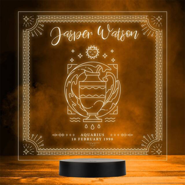Zodiac Sign Virgo Date Of Birth Personalised Gift Colour Change Led Night Light - image 1