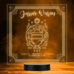 Zodiac Sign Virgo Date Of Birth Personalised Gift Colour Change Led Night Light