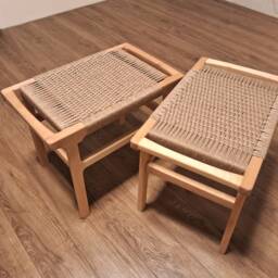 Bench With Wicker Seat. W61??D38??H46cm - thumbnail 2