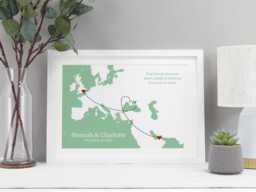 Moving Away Gift For Friend - Personalised Farewell Map Print Long Distance Friendship Present Leaving Poster Va115 - thumbnail 1