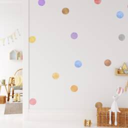 Water Colour Pastel Polka Dot Wall Stickers Decals - Kids Rooms Nursery Playroom Removable Peel & Stick - thumbnail 3
