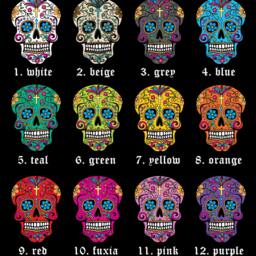 Blue Sugar Skull - Day Of The Dead -Dia De Los Muertos Calavera Wall Clock - thumbnail 3