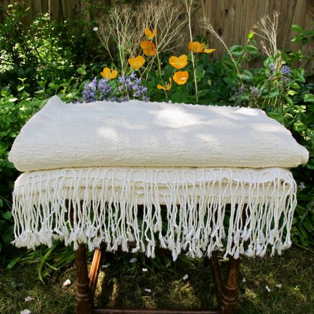Luxury Bath Towel Hand Woven in Morocco With Berber Wool & Egyptian Cotton - Cream 180 X 95cm Bathroom, Interior - image 1