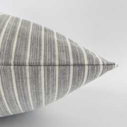 Gray Stripe Vertical Pillow Cover, Striped Blue Decorative Hackner Home - thumbnail 2
