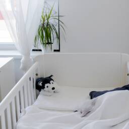 Organic Navy Blue Linen Bedding Set Fitted Sheet, Duvet Cover, Pillowcase, For Baybies, Toddlers, Kids - thumbnail 3