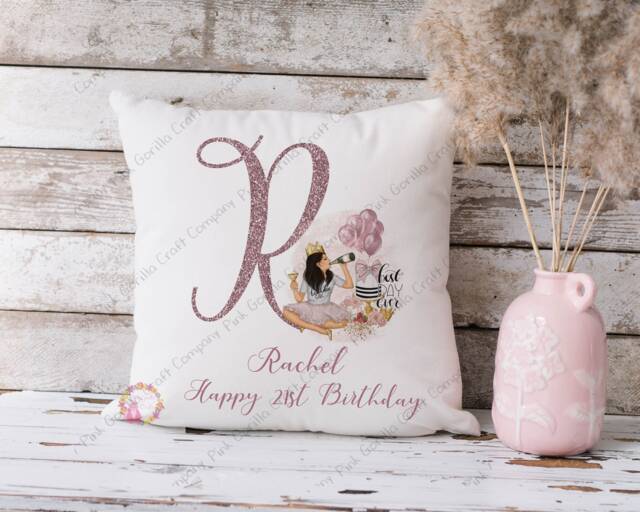 Birthday Cushion, 18Th 21st Cushion, Gift, Gift, Girl, Gift For Friend, Her, Gift Her - image 1