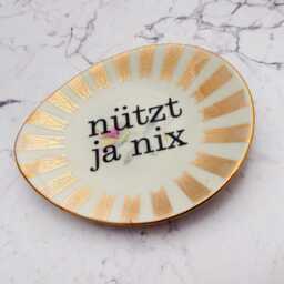 Wall Plate N??tzt Ja Nix Typo 11 cm Vintage Deko Deko Flowers Gold Edg Wall Hanging - thumbnail 2