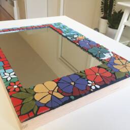 Ceramic Floral Mirror - Available On Order - thumbnail 2
