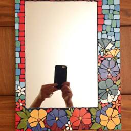 Ceramic Floral Mirror - Available On Order - thumbnail 3