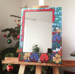 Ceramic Floral Mirror - Available On Order
