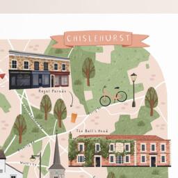 Chislehurst Map, Illustrated Map Of Chislehurst, Poster, Print, Wall Art, Gift, Bromley Art - thumbnail 3