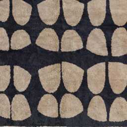 Black & Cream Abstract Rug - Modern Shaggy Area Contemporary Wave Design - thumbnail 2