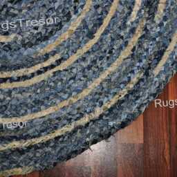 Braided Denim Rug 6x8 Oval Area 5x7 Hand Woven Tufted 4x6 For Living Room Bedside Door Mat 2x3 - thumbnail 2