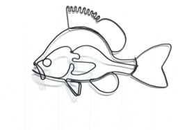 Handcrafted Sunfish Wire Wall Art - Left Facing - thumbnail 1