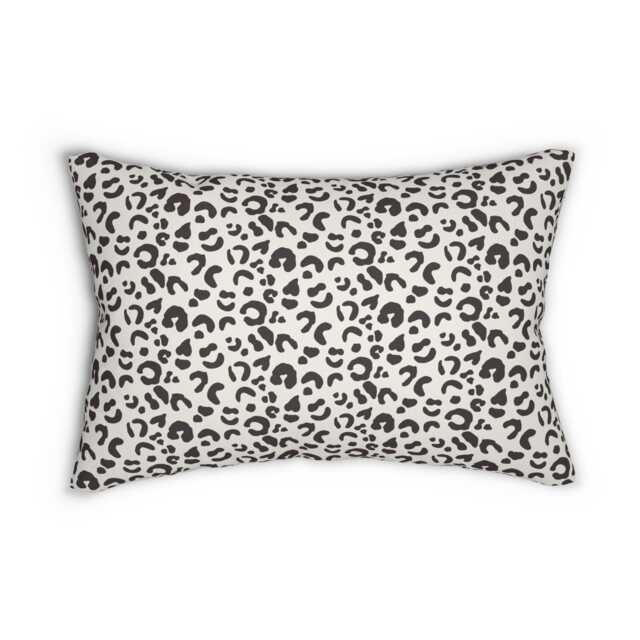 Lumbar Pillow, Leopard Print, Chocolate Brown Cream, Safari Jungle Decor, Animal Modern Bold, Boho Accent Cushion, Cheetah Print - image 1