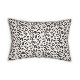 Lumbar Pillow, Leopard Print, Chocolate Brown Cream, Safari Jungle Decor, Animal Modern Bold, Boho Accent Cushion, Cheetah Print - thumbnail 2