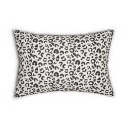 Lumbar Pillow, Leopard Print, Chocolate Brown Cream, Safari Jungle Decor, Animal Modern Bold, Boho Accent Cushion, Cheetah Print - thumbnail 1