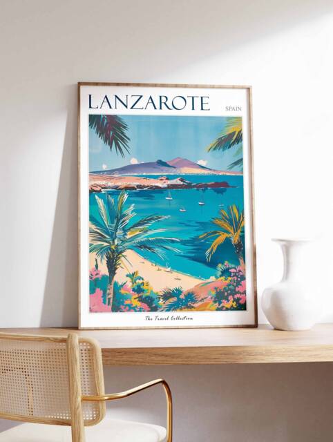 Lanzarote Travel Poster Vintage Style Spanish Island Art